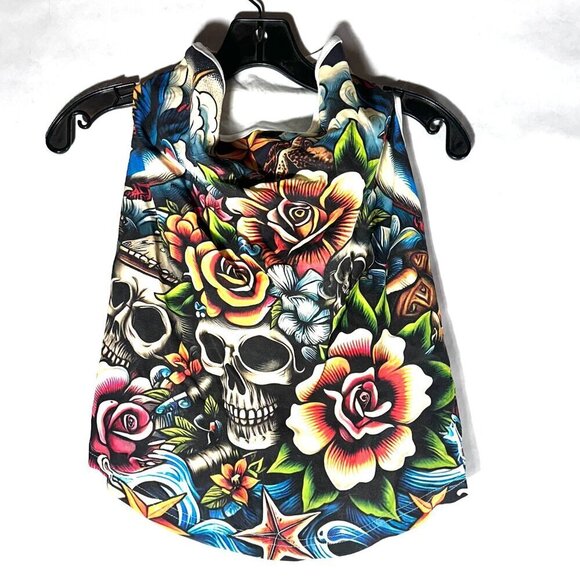 Floral Tattoo Cotton Dog Shirt ,Pet Apparel ,Small breeds, Large Dogs, Outfit - Picture 7 of 7